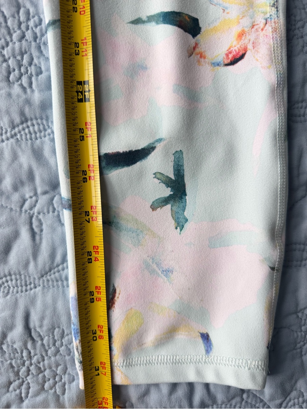 RBX Active Women's High Waist Floral Pastel Capri with Pockets, Running Yoga - Picture 6 of 13